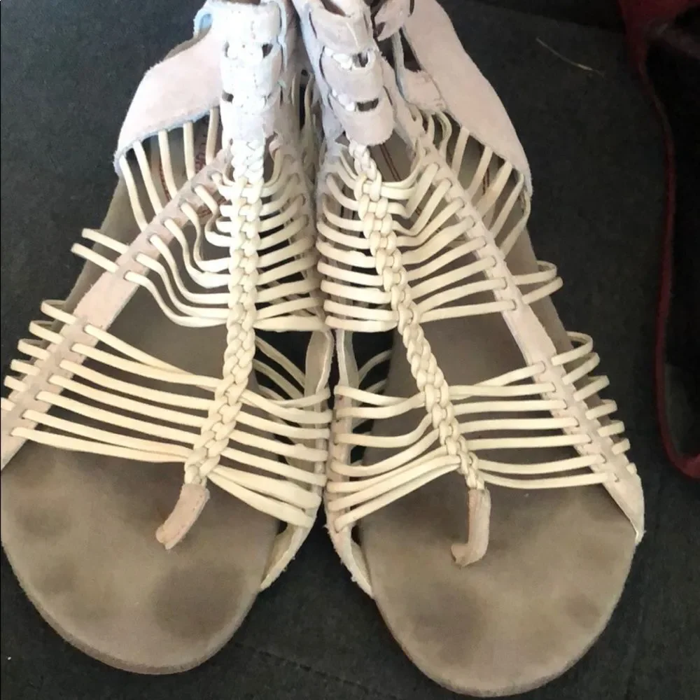 Luxury Rebel Tan Suede Gladiator Sandal Size 38